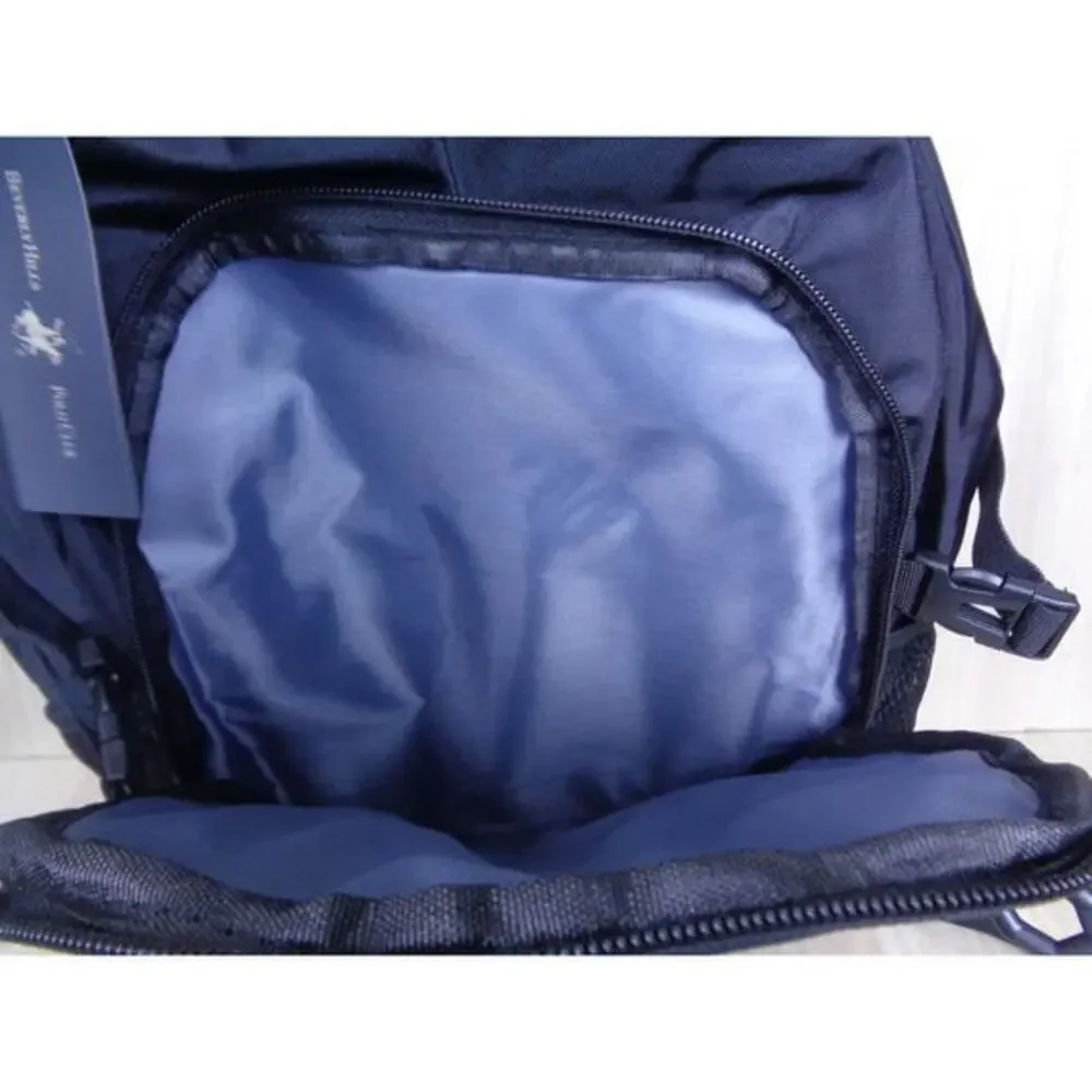 Beverly Hills Polo Club BHPC Backpack‎ Black With White Logo Cushioned Straps